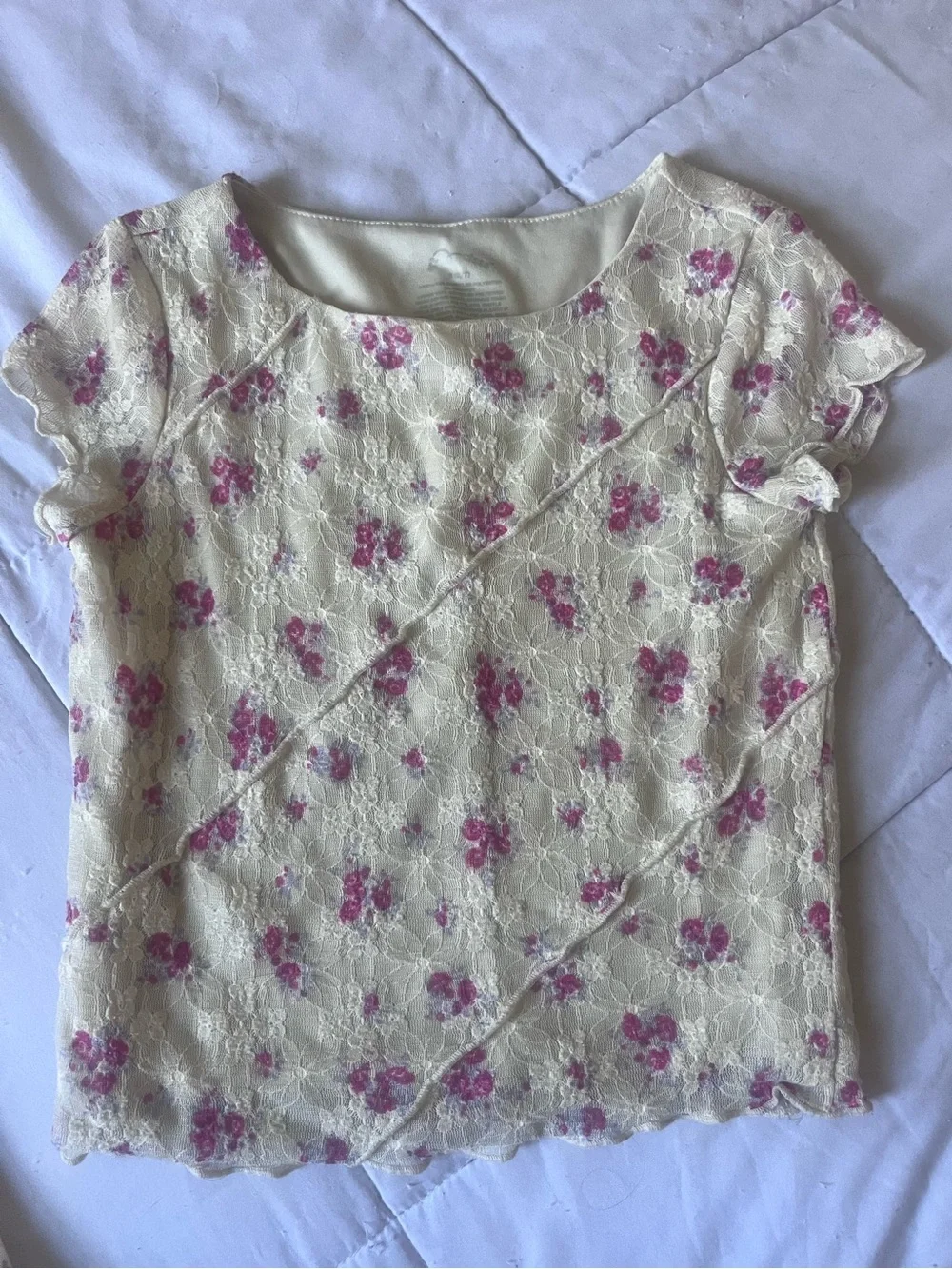 Art Class Floral Shirt & Skirt Set, Sz Small